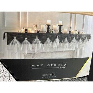 NEW MAX STUDIO GHOST HALLOWEEN MANTEL SCARF FIREPLACE DECORATION 16x84